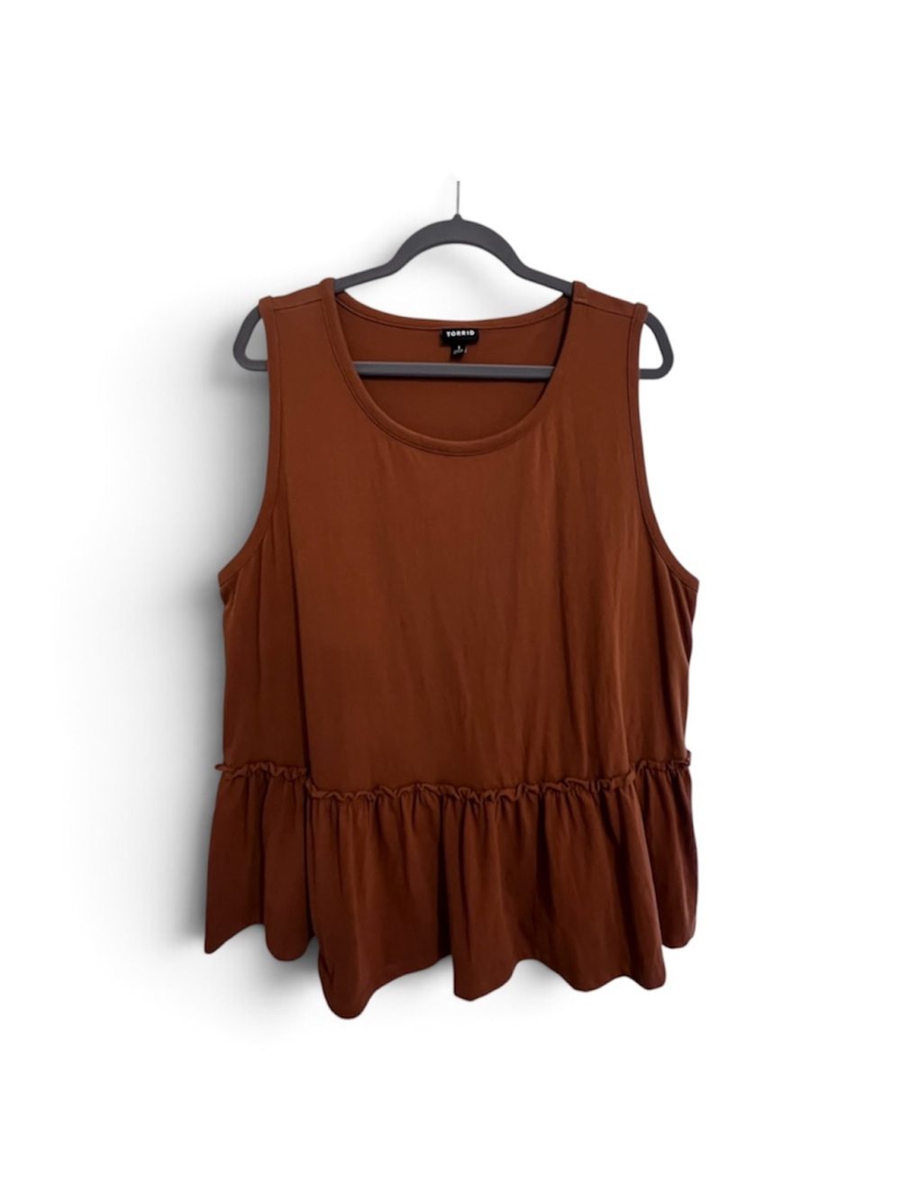 TORRID Warm Brown Sleeveless Peplum Bottom Tank Top Size Torrid 1 (1X)